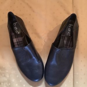 Black leather slip on BOC shoes, never worn